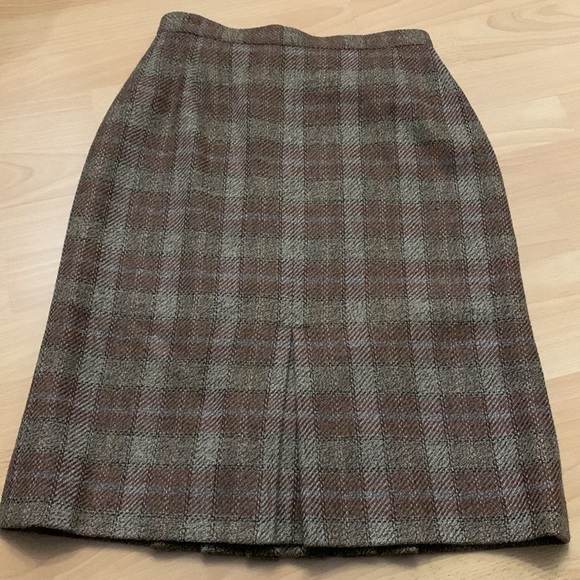 Salvador’s Ferragamo Vintage Wool Tweed Pencil Skirt Brown Tan Black Size 40 US4 - Picture 12 of 16
